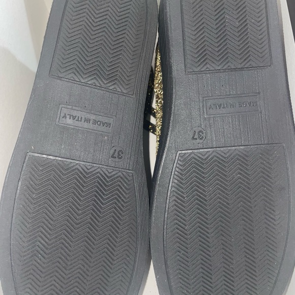 LIKE NEW! Valentino <3 <3 Women's Black & Gold Sparkley Platform Sneakers - Picture 6 of 6